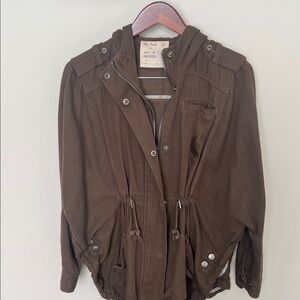 Free People Chocolate Hooded Jacket